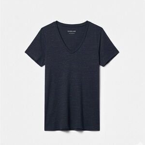 Everlane Navy V-Neck Loose Fit Tee Women’s Size S